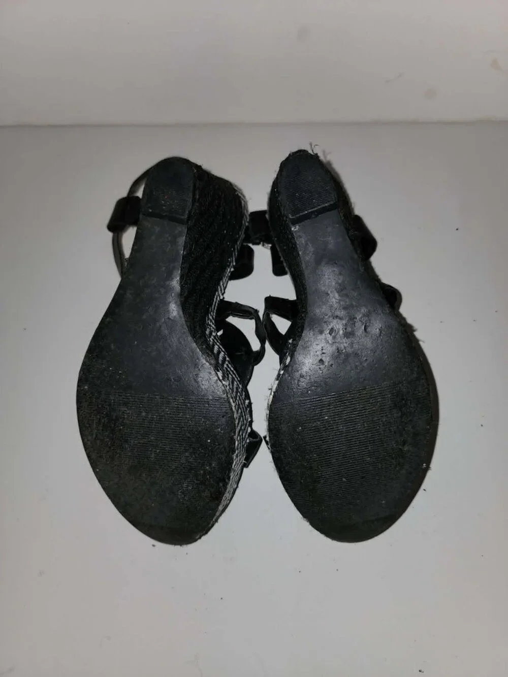 black and white wedges women's, Cato, size 8